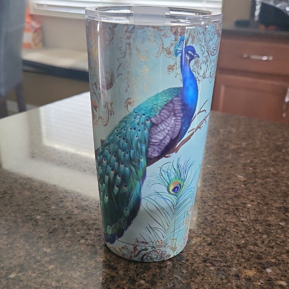 NWOT Peacock Design Tumbler